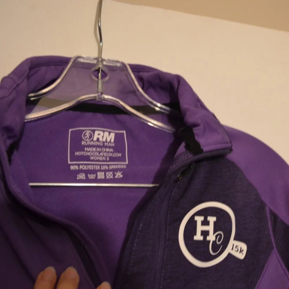 RM Running Man HOT CHOCOLATE 15K Zips Stretch Purple Activewear  Women S - Picture 2 of 8